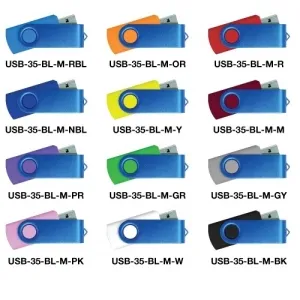 USB Flash Drive with Blue Swivel 32 GB